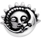 Celestial Romance Sun and Moon Barbell Tongue Ring