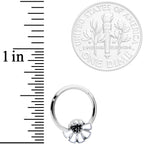 16G 3/8 White Blooming Blossom Hinged Segment Ring