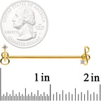 14G Clear CZ Gem Gold Tone Guitar Music Industrial Barbell 38mm