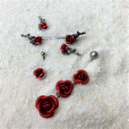 14G Red Rose Flower and Gun Industrial Barbell 38mm