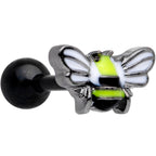 16G 1/4 Yellow Black Blissful Bumblebee Cartilage Tragus Earring