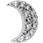 16G 5/16 Clear CZ Gem Crescent Moon Labret Monroe Tragus