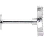 16G 5/16 Clear CZ Gem Crescent Moon Labret Monroe Tragus