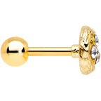 16G 1/4 Clear Gem Gold Tone Birds Nest Cartilage Tragus Earring