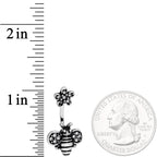 Clear Gem Bumble Bee Blossom Flower Double Mount Belly Ring