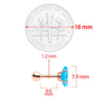 16G 1/4 Color CZ Gem Rose Gold Tone Cartilage Tragus Set of 3