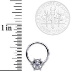 16G 3/8 Clear Gem Web of Glamour Hinged Segment Ring