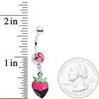 Pink Gem Yummy Chocolate Strawberry Dangle Belly Ring