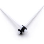 White Acrylic Straight Taper Set Available in Sizes  14G to 00G