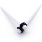 White Acrylic Straight Taper Set Available in Sizes  14G to 00G