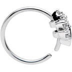 20G 5/16 Clear CZ Gem Maple Leaf Nose Hoop