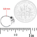 20G 5/16 Clear CZ Gem Maple Leaf Nose Hoop