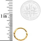 16G 3/8 Gold Tone Simply Twisted Closure Ring