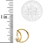 16G 3/8 Aurora Gem Gold Tone Moon Star Right Ear Closure Ring