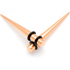 Rose Gold Tone Anodized Straight Taper Set Available in Sizes  14G to 00G