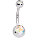 Aurora Gem Variety St Patricks Day Shamrock Belly Ring Set of 4