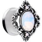 White Gem Victorian Era Double Flare Plug Set Sizes 6mm to 16mm