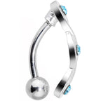 Aqua Gem Fashionably Twisted Reversible Belly Ring