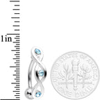 Aqua Gem Fashionably Twisted Reversible Belly Ring