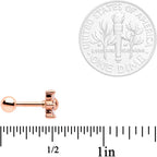 16G 1/4 Pink Clear CZ Gem Rose Gold Tone Star Tragus Set of 3