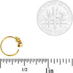 20G 5/16 Clear Black Gem Gold Tone Glamour Cat Nose Hoop