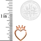 16G 5/16 Rose Gold Tone Royal Crown Heart Right Ear Closure Ring