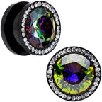 Vitrail Clear CZ Gem Black Hypnotic Screw Fit Plug Set