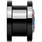 Vitrail Clear CZ Gem Black Hypnotic Screw Fit Plug Set