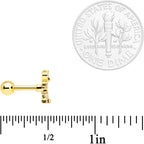 16G 1/4 Clear CZ Gem Gold Tone Wing Nut Cartilage Tragus Earring