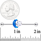 14G Blue White Faux Opal Starry Moon Industrial Barbell 38mm
