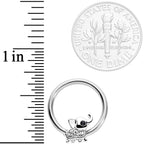 14G 1/2 Clear Gem Elephant BCR Captive Nipple Ring Set