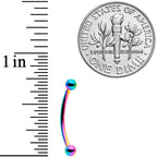 16G 9/16 Rainbow Curved Barbell