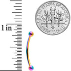 16G 5/8 Rainbow Curved Barbell