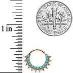 16G 5/16 Turquoise Rose Gold Tone Western Bendable Daith Cartilage