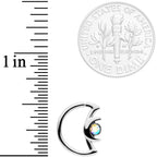 16G 3/8 Aurora Gem Crescent Moon Closure Ring