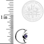 16G 3/8 Purple Gem Crescent Moon Closure Ring