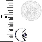 18G 3/8 Purple Gem Crescent Moon Closure Ring