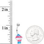Pink Blue White Transgender Pride Fist Belly Ring