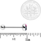 Pink Blue White Transgender Pride Logo Barbell Tongue Ring