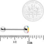Red Yellow Blue Pansexual Pride Flag Barbell Tongue Ring
