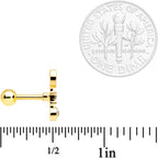 16G 1/4 Clear CZ Gem Gold Tone Crescent Wrench Cartilage Tragus