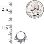 16G 3/8 Clear CZ Gem Triangle Ornate Septum Clicker