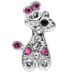 16G 1/4 Clear Pink Gem Giraffe Cartilage Tragus