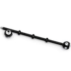 14G Clear Gem Black Industrial Barbell 38mm