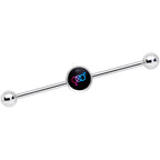 14G Pink Purple Blue Bisexual Pride Logo Industrial Barbell 38mm