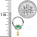 16G 3/8 Southwestern Lotus Flower Dangle Hinged Segment Ring