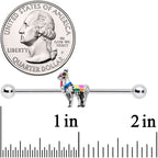 14G Colorful Drama Llama Industrial Barbell 38mm