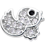 16G 1/4 Clear Black CZ Gem Ducky Cartilage Tragus Earring