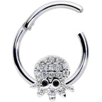 16G 5/16 Clear Black CZ Gem Nautical Octopus Hinged Segment Ring
