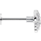 16G 5/16 Clear Black CZ Gem Octopus Internally Threaded Labret